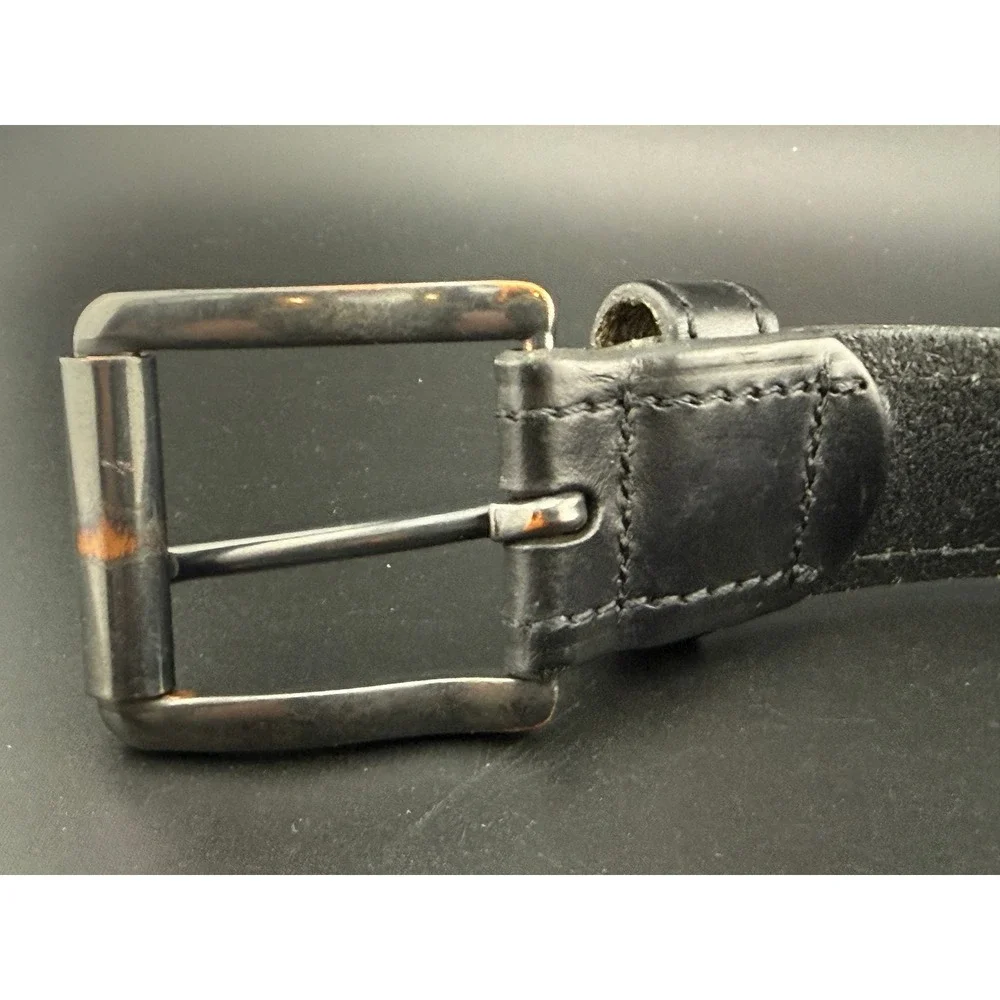 Dickies Mens Black Genuine Leather Belt Single Prong Buckle Workwear Size 34/36